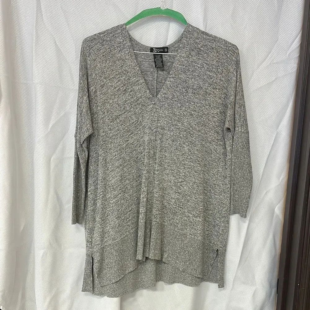 Miss Chievous Gray Asymmetrical Tunic 3/4 Sleeve